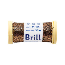 Нитки для вышивания Gamma Brill мулине М металлик 100% полиэстер 50 м M- 114 черный/ под золото