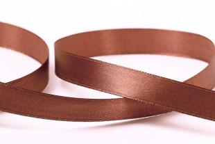 Лента атласная 12 мм ( 1/2 ") "Gamma" №100 т.коричневый 33 метра