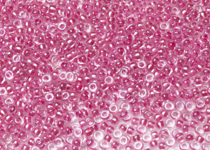 Бисер Япония MIYUKI Seed Beads 15/0 5г 1524 пион кристалл игристый розовая линия внутри