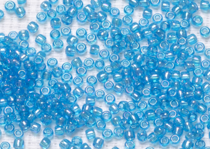 Бисер Япония круглый 11/0 10г 0163B темная вода, радужный прозрачный